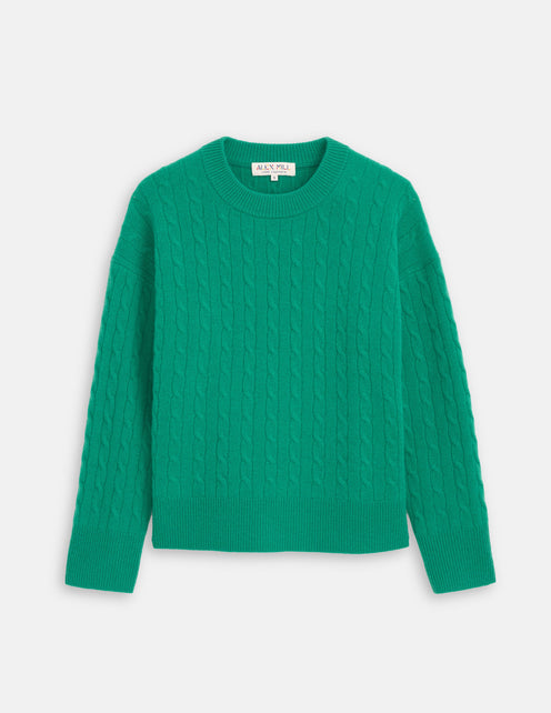 Charlie Cable Sweater In Cashmere