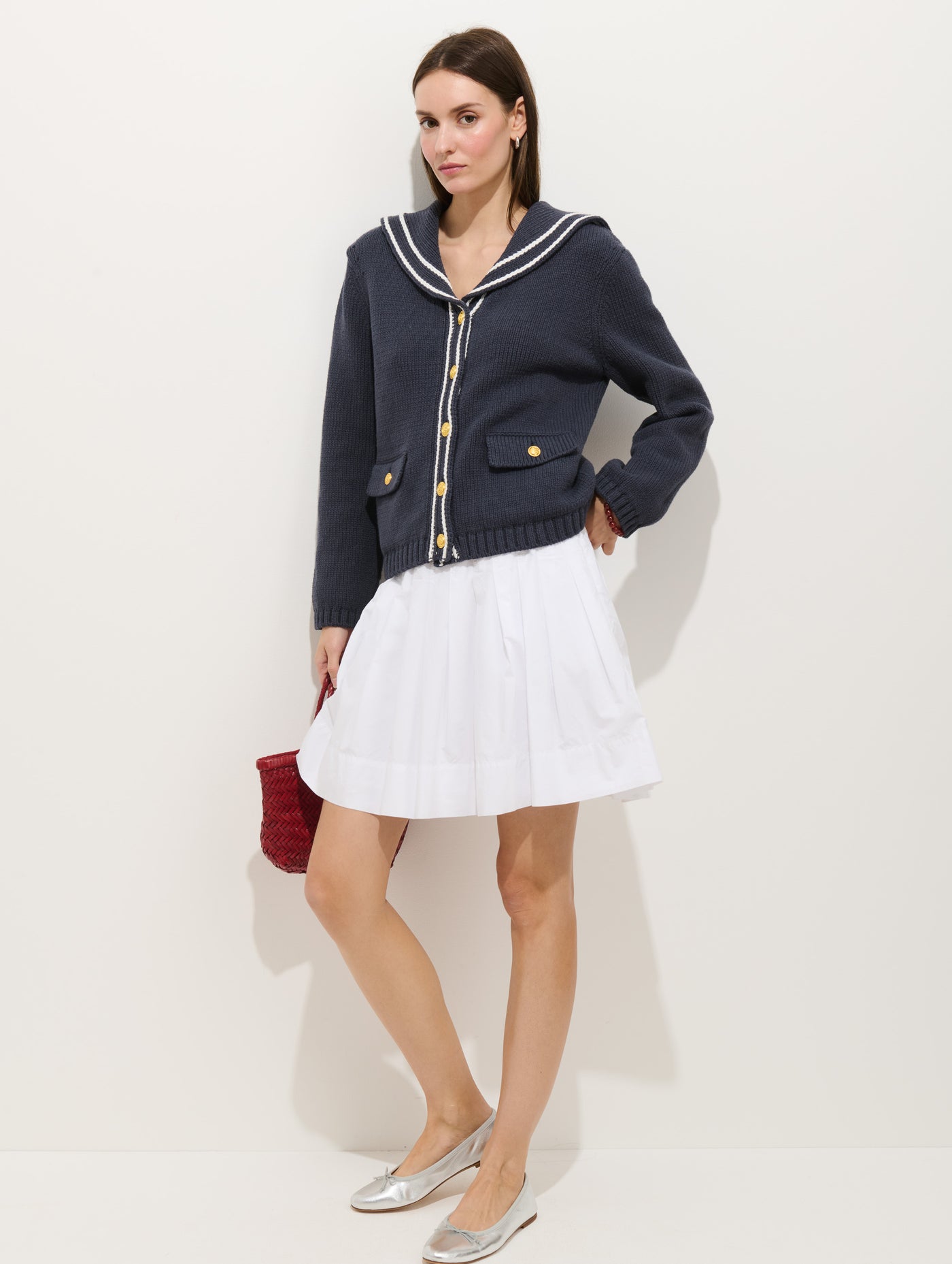 Cassie Sailor Cardigan 
In Cotton Blend