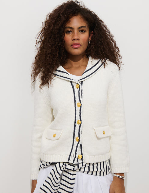 Cassie Sailor Cardigan 
In Cotton Blend