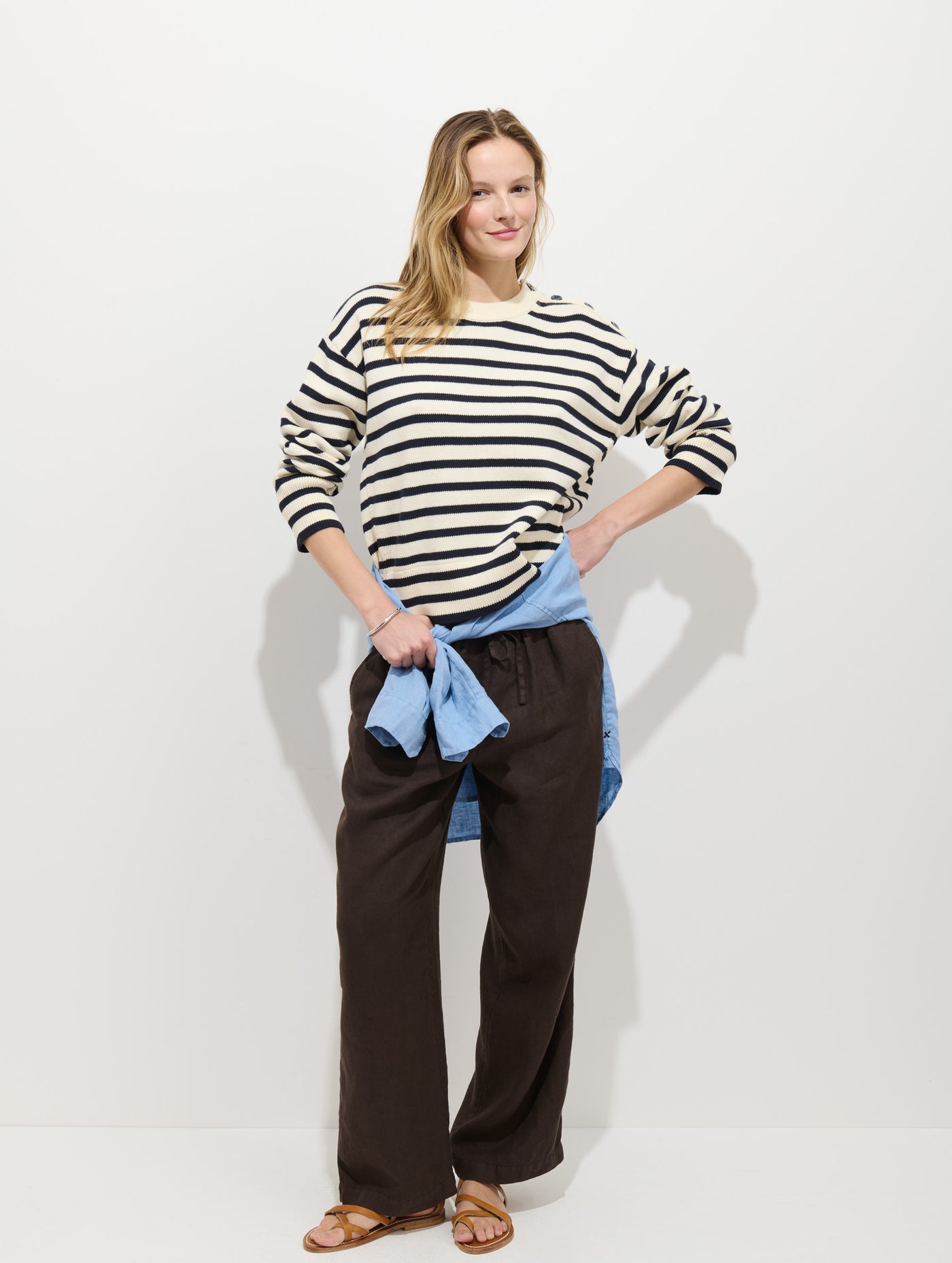 Normandy Striped Sweater In Cotton