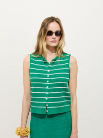 Taylor Striped Vest in Cotton