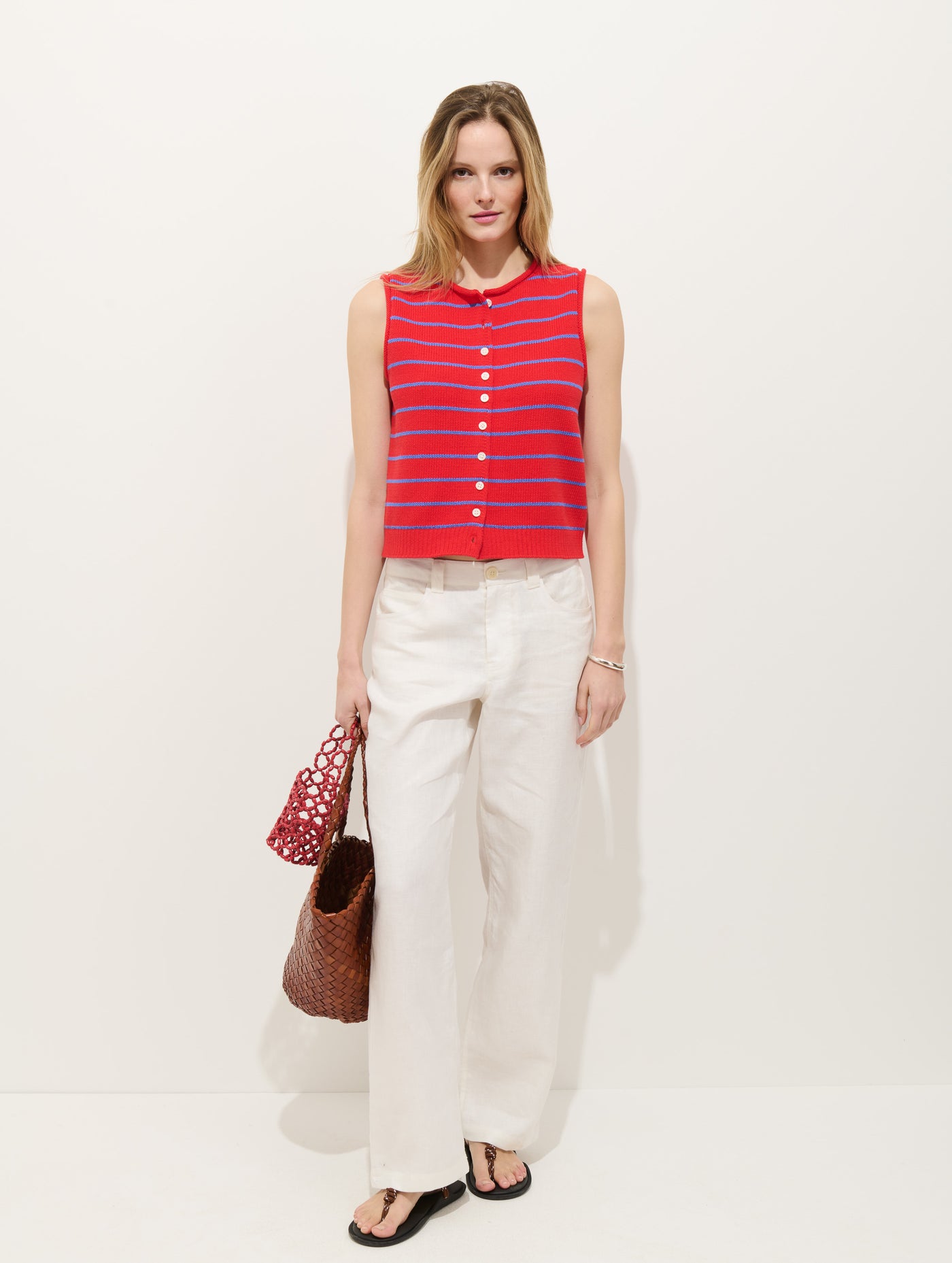 Taylor Striped Vest in Cotton