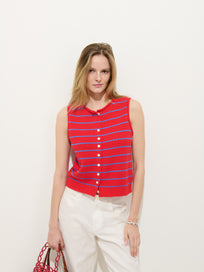 Taylor Striped Vest in Cotton