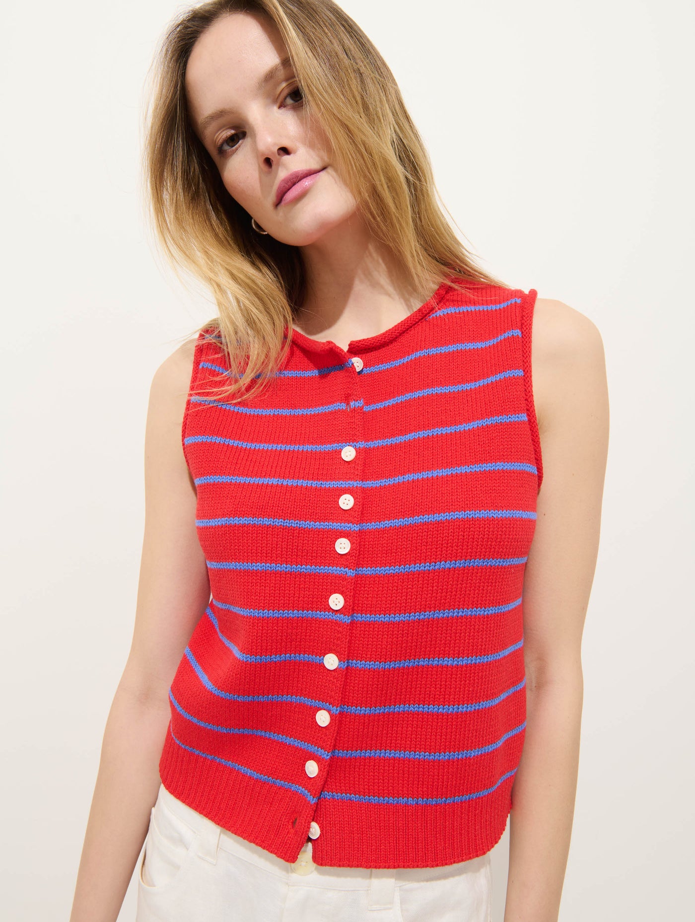 Taylor Striped Vest in Cotton
