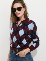 Lillian Polo in Argyle Merino Wool