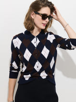 Lillian Polo in Argyle Merino Wool