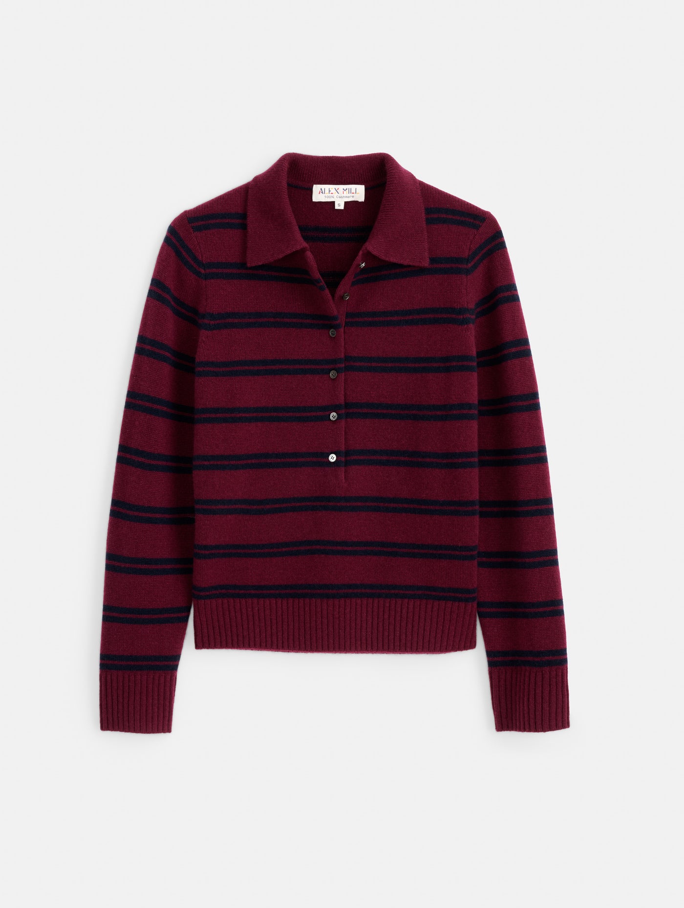 Park Striped Polo in Washed Cashmere