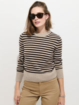 Marais Striped Sweater in Washed Cashmere