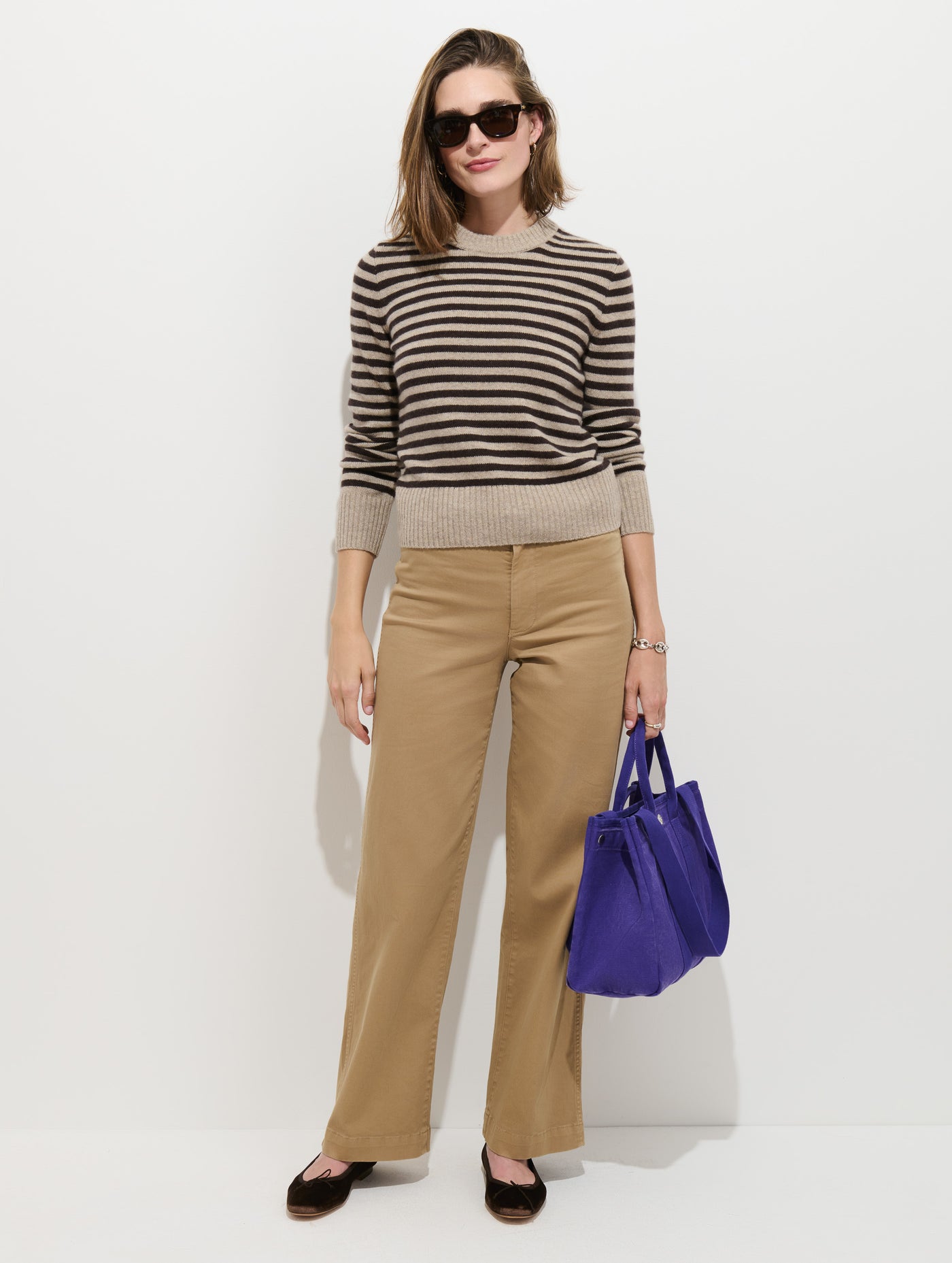 Marais Striped Sweater in Washed Cashmere