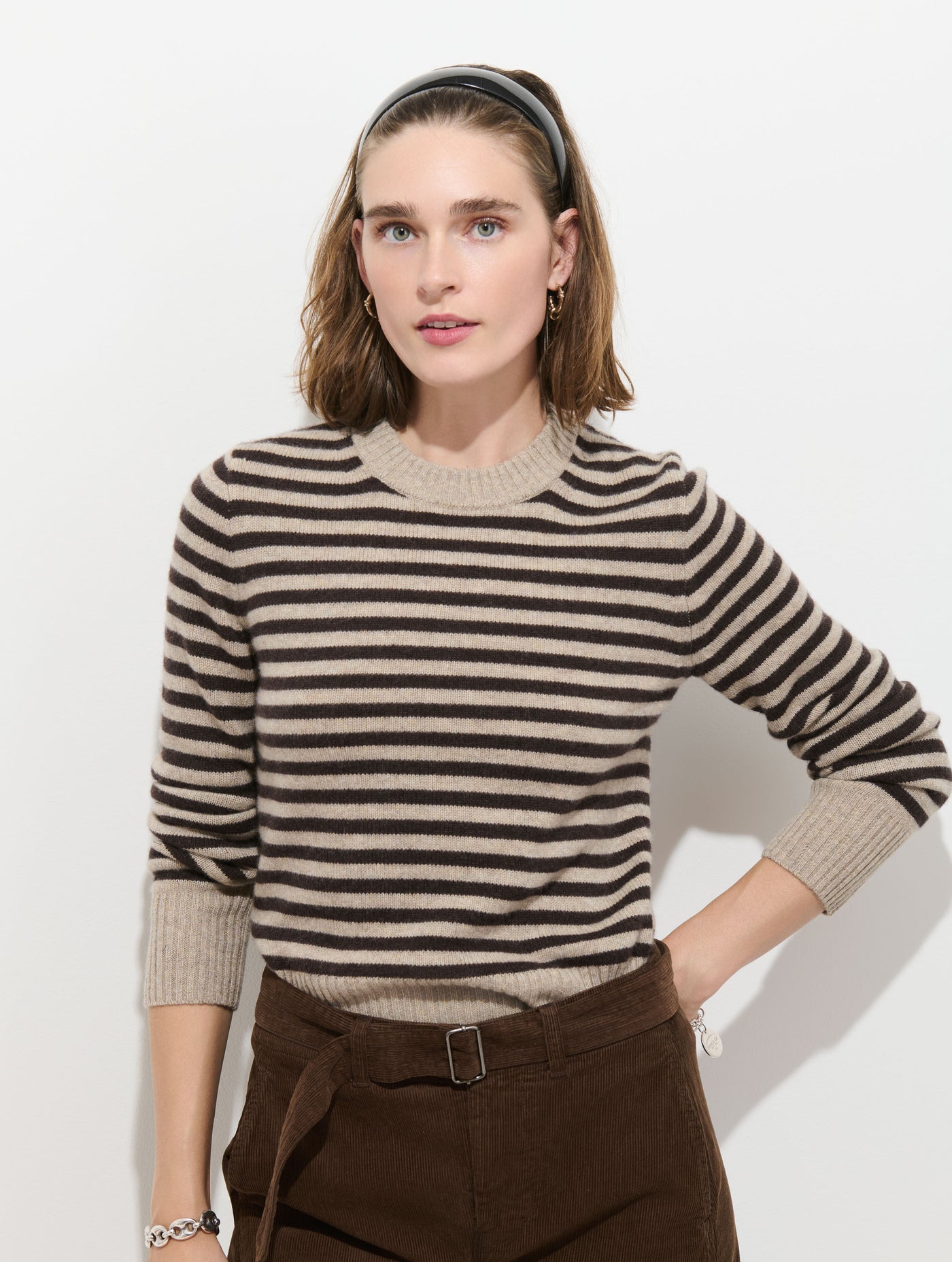 Marais Striped Sweater in Washed Cashmere