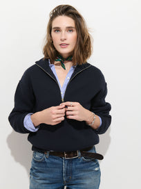 Daphne Half Zip Sweater in Cotton Cashmere