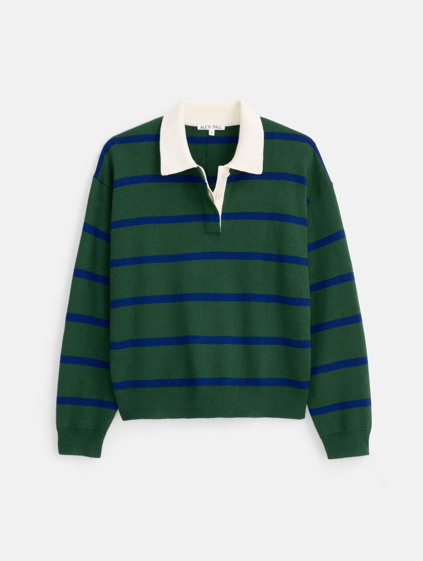 Bond St Striped Polo in Cotton Cashmere