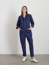 Standard Zip Jumpsuit In Herringbone