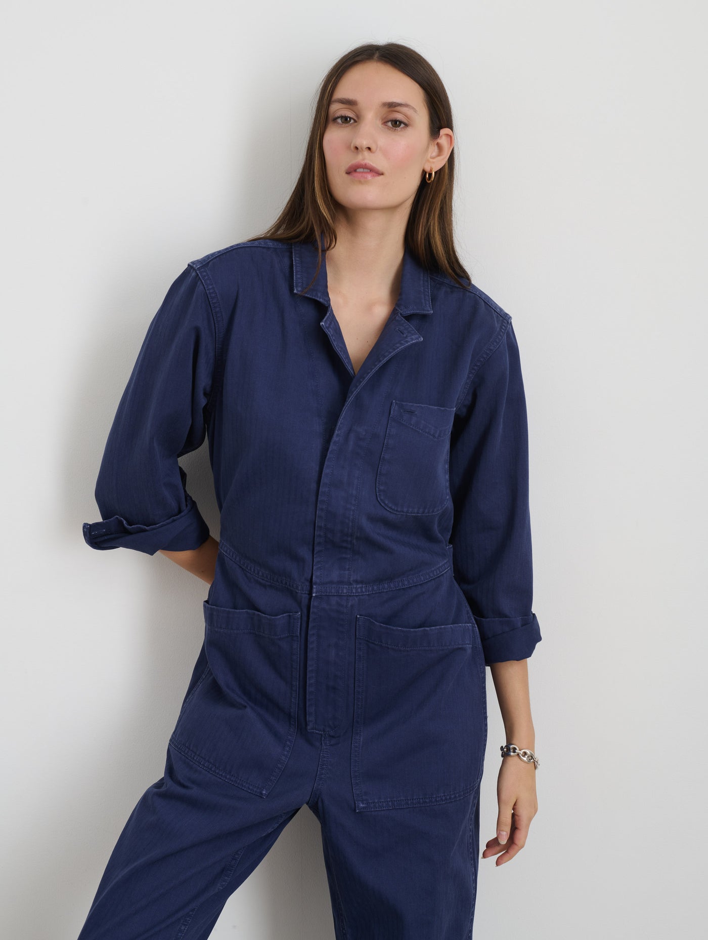 Standard Zip Jumpsuit in Herringbone