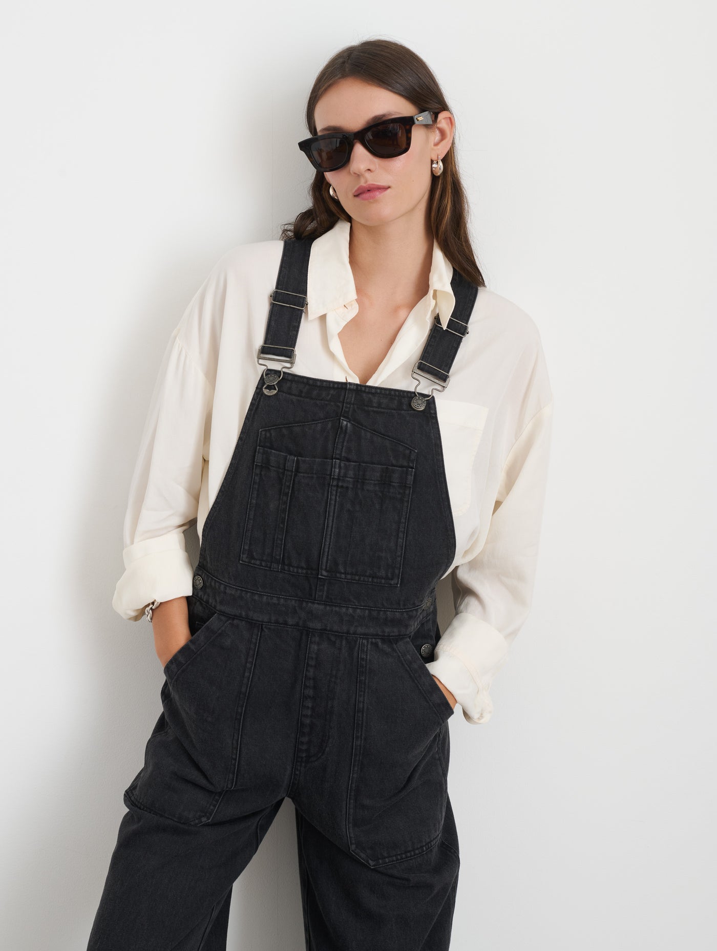 Lili Overall In Black Denim