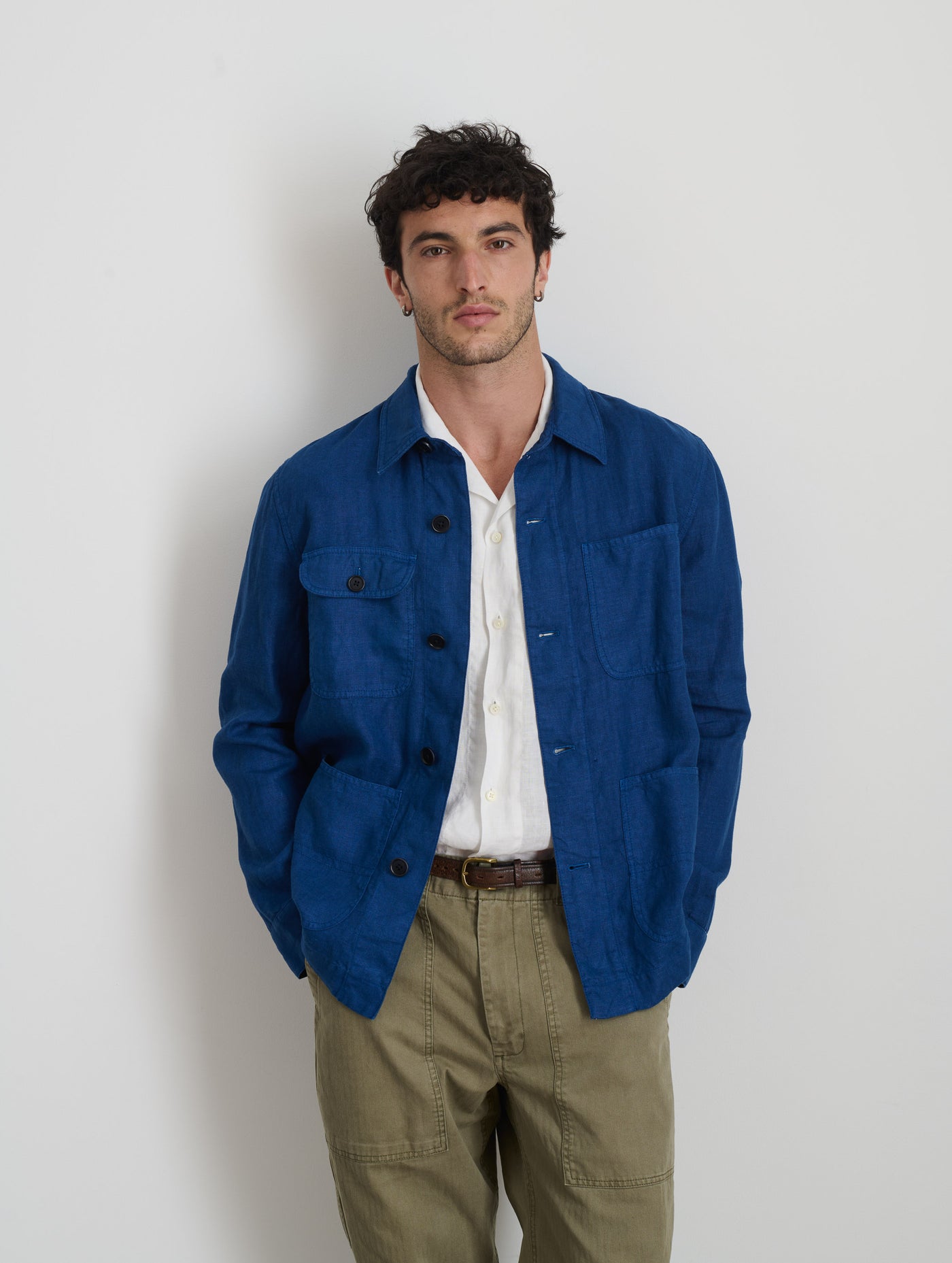 Garment Dyed Work Jacket in Linen