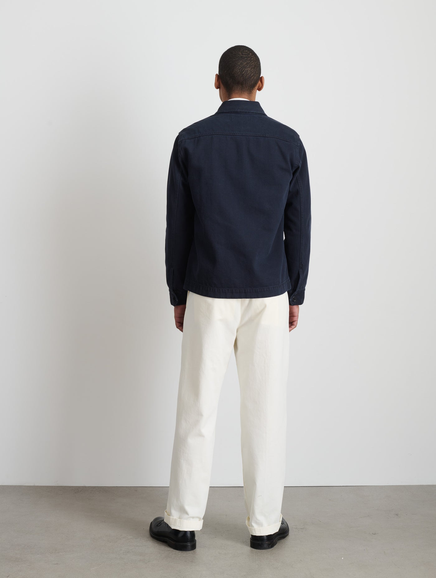 Garment Dyed Work Jacket In Recycled Denim