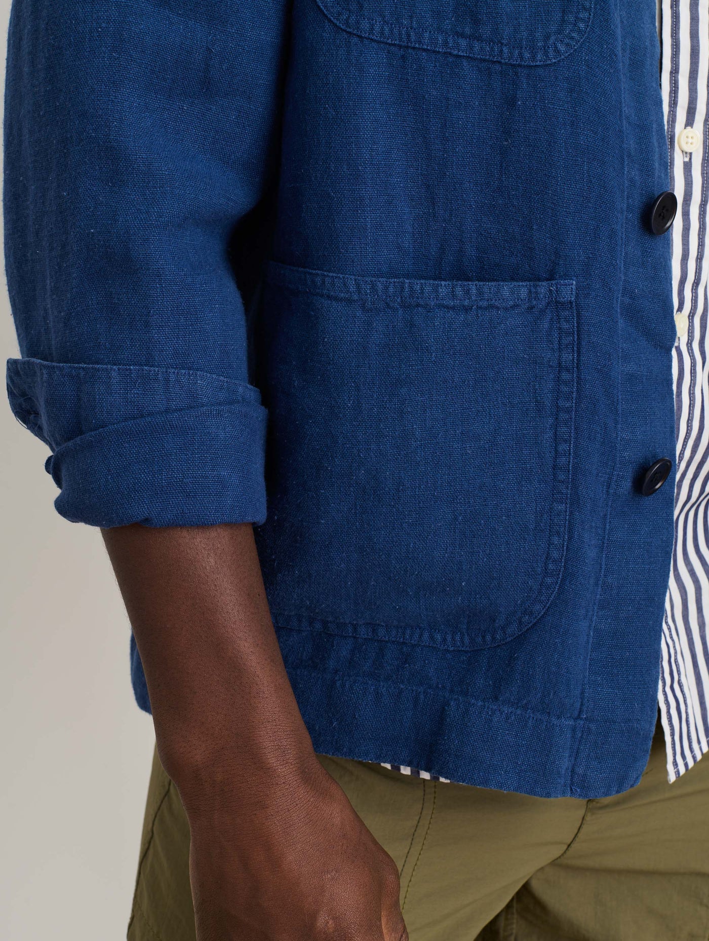 Garment Dyed Work Jacket in Linen