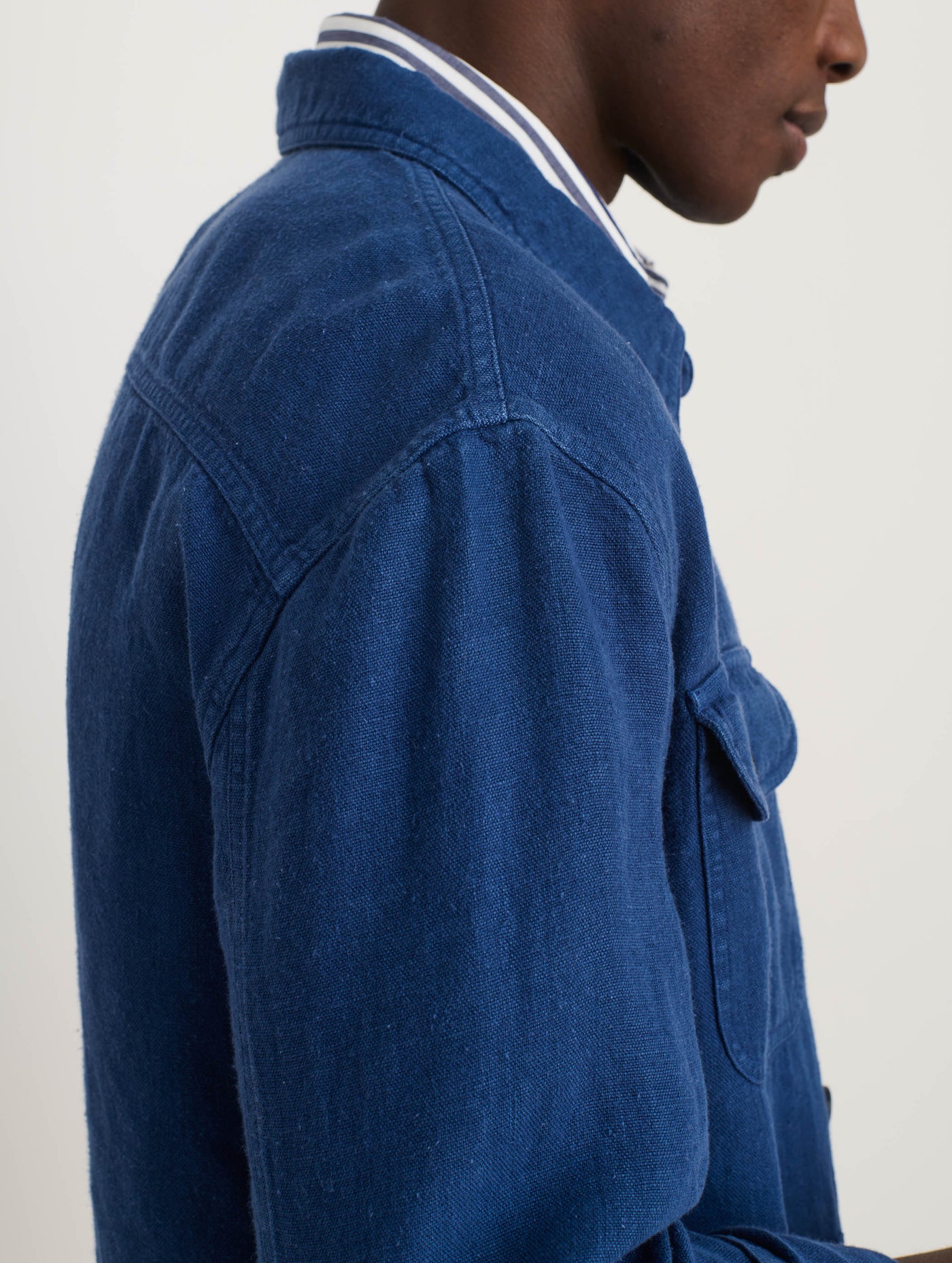 Garment Dyed Work Jacket in Linen