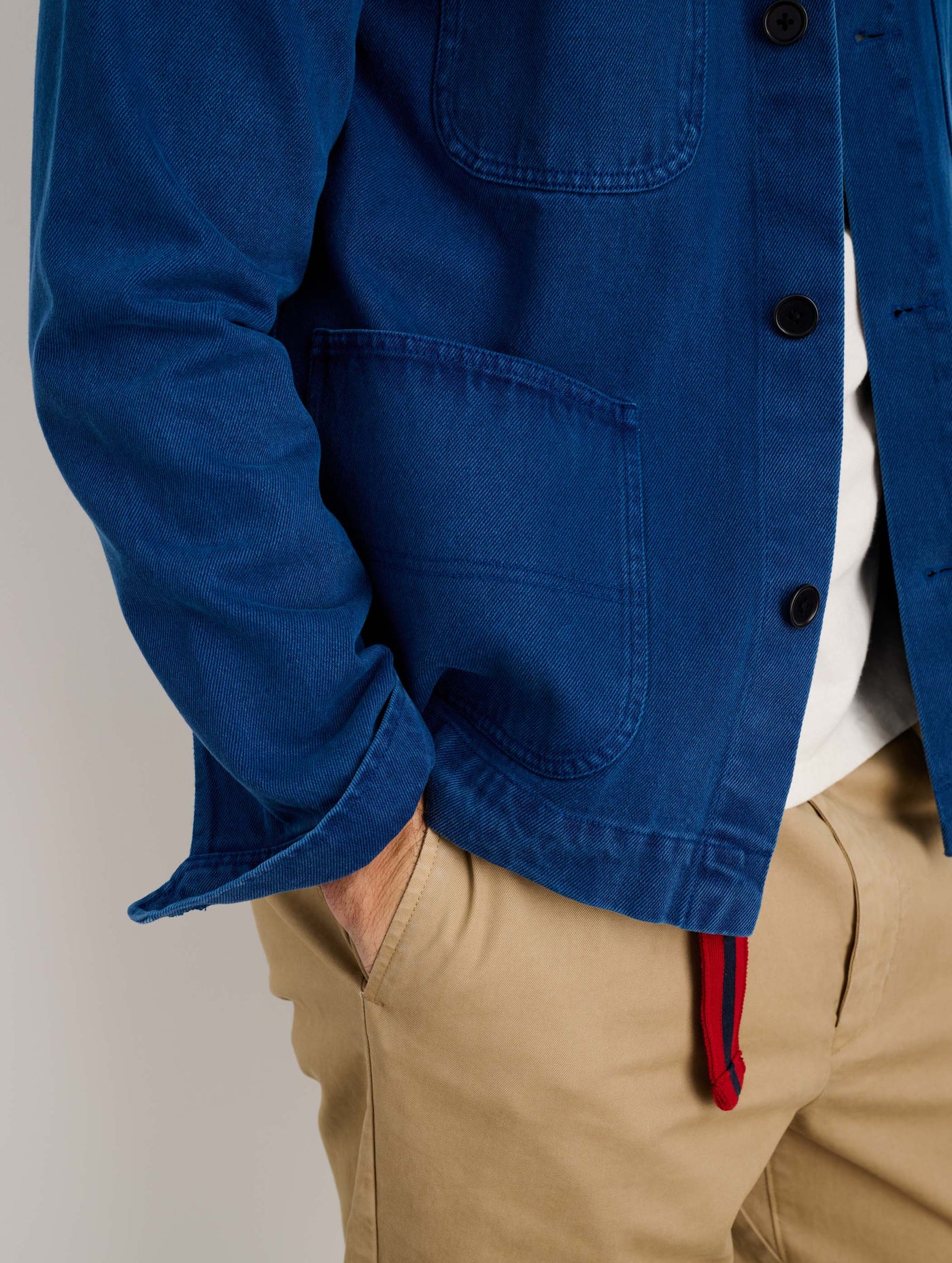 Garment Dyed Work Jacket In Recycled Denim