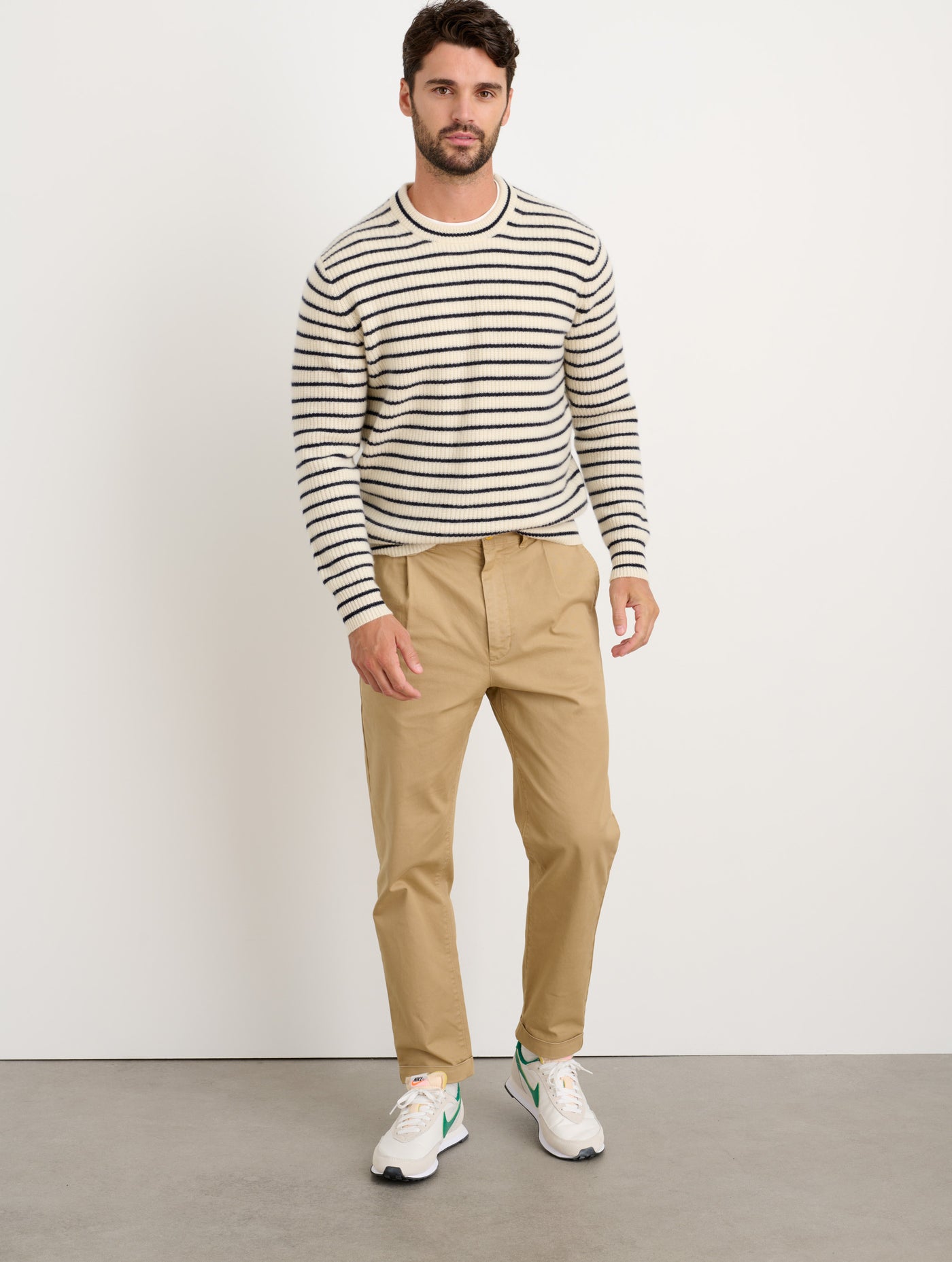 Jordan Striped Sweater in Washed Cashmere