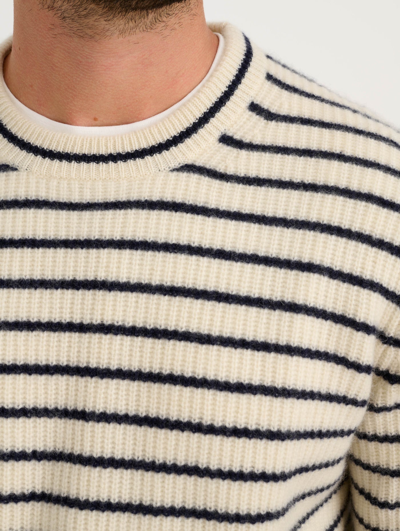 Jordan Striped Sweater in Washed Cashmere
