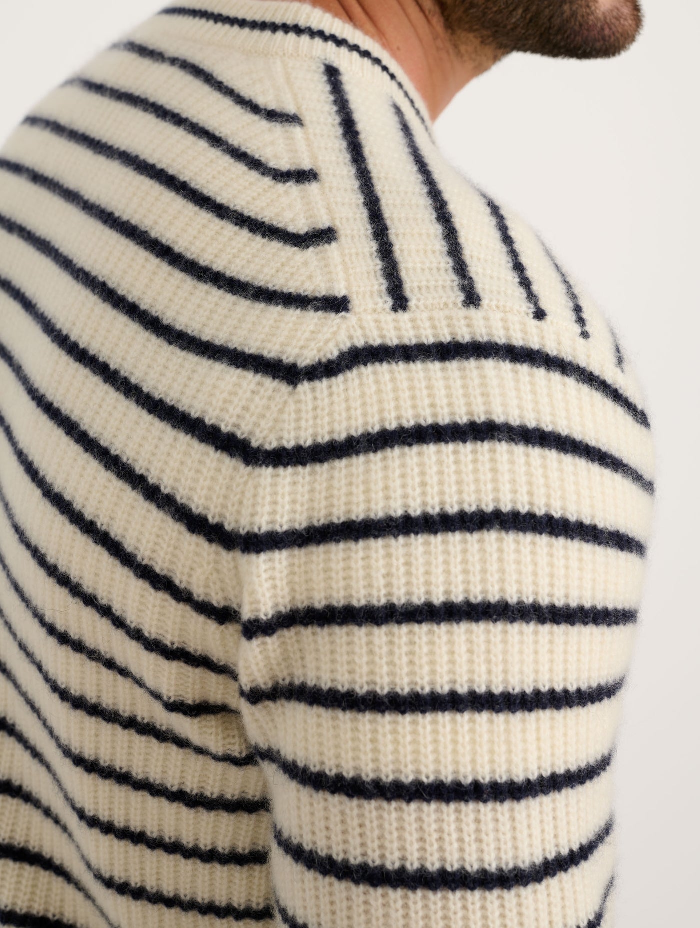 Jordan Striped Sweater in Washed Cashmere