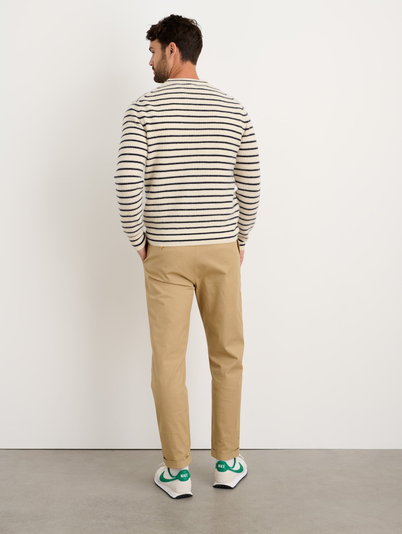 Jordan Striped Sweater in Washed Cashmere