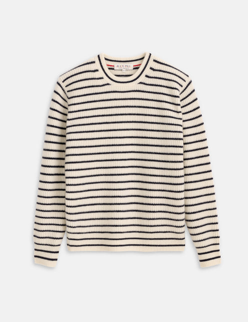 Jordan Striped Sweater in Washed Cashmere